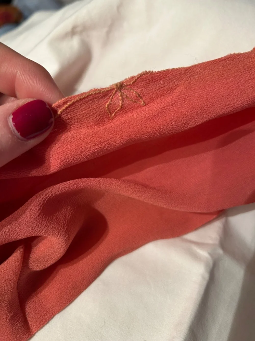 vintage coral scarf vintage antique